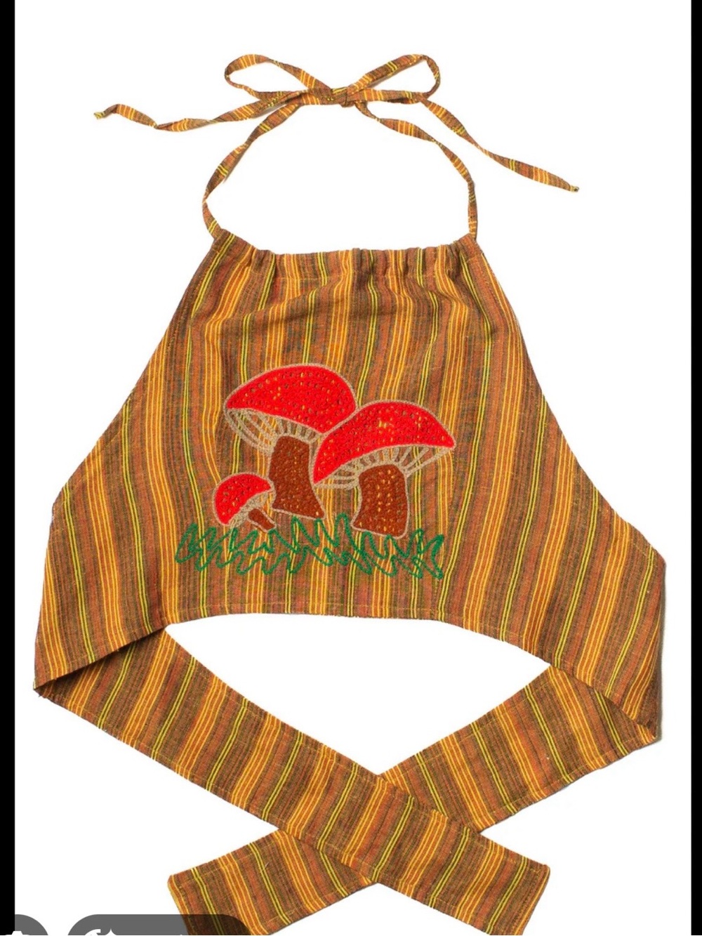 Kathmandu imports hippie festival crochet mushroom halter top 100% cotton